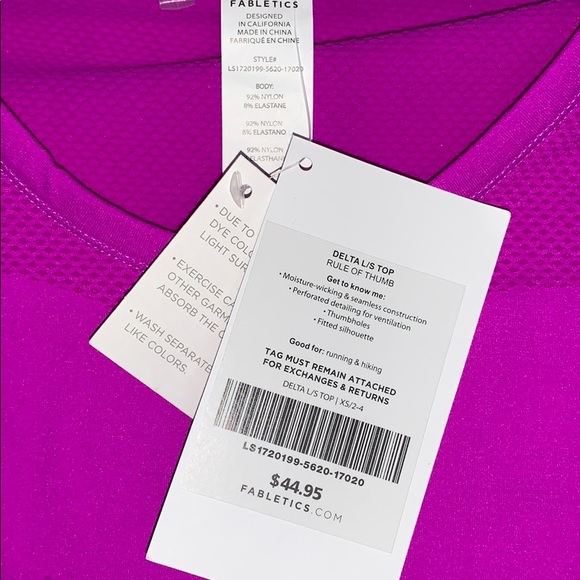 Fabletics Delta Orchid Seamless Long Sleeved Top - Picture 6 of 7